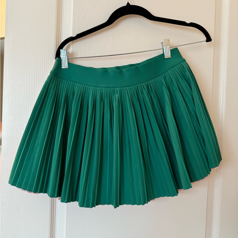 Green Pleated Skirt